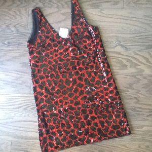 NWT. Zara Leopard Sequin Dress
